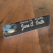 トーリーパインサンセットIIIカリフォルニアの風景 デスクネームプレート (側面)