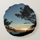 トーリーパインサンセットIIIカリフォルニアの風景 ラウンドクッション (裏面)
