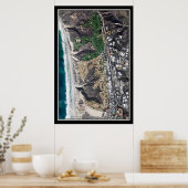 トーリーパインズゴルフコースカリフォルニア衛星地図 ポスター (キッチン)