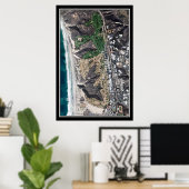 トーリーパインズゴルフコースカリフォルニア衛星地図 ポスター (ホームオフィス)