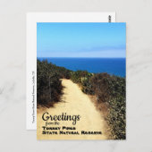 トーリーパインズナチュラルリザーブラジョラカリフォルニア ポストカード (正面/裏面)