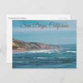 トーリーパインズ州ビーチ – サンディエゴ，カリフォルニア ポストカード (正面/裏面)