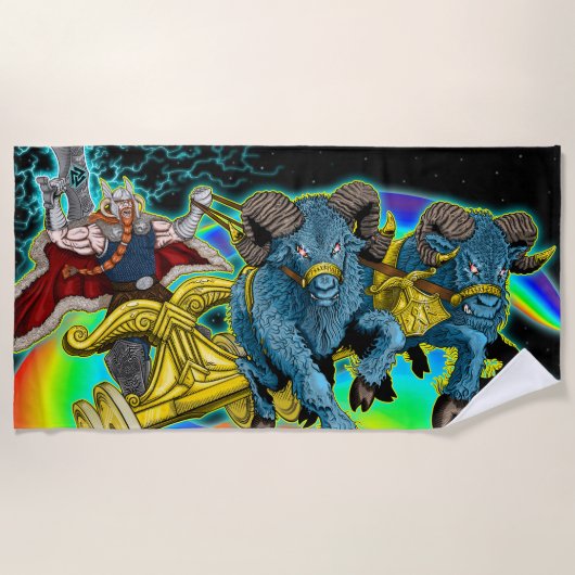 トールのチャリオット – ビーチタオル (正面)