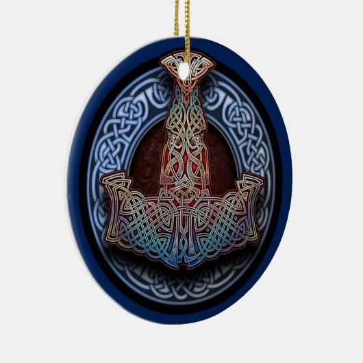 トールのハンマーのペンダントかオーナメント セラミックオーナメント (右)