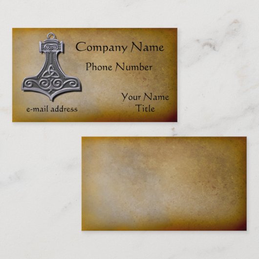 トールのハンマーの銀 名刺 (正面/裏面)