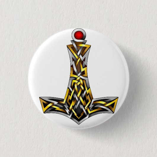 トールのハンマー 缶バッジ (正面)