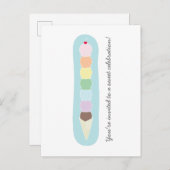 トールアイスクリームコーン誕生日 インビテーションポストカード (正面/裏面)