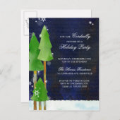 トールウィンターツリーズホリデーバッシュ招待状はがき インビテーションポストカード (正面/裏面)