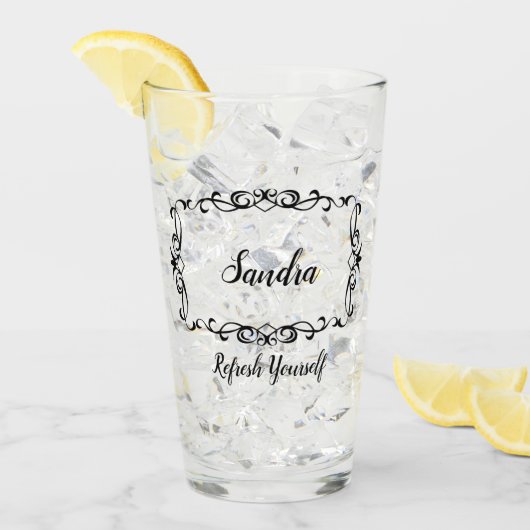 トールガラス誕生日ギフトパーソナライズ名文字 タンブラーグラス (アイス正面)