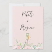 トールグラス花びらとプロセッコブライダルシャワー 招待状 (裏面)