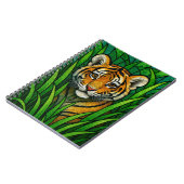 トールグラス、ステンドグラスのデジタルアートの虎の子 ノートブック (左側)