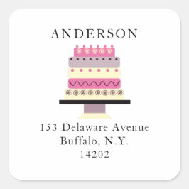 トールケファンシーーキレトロ差出人住所ラベル スクエアシール