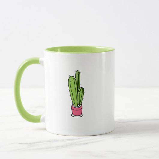 トールサボテン植物イラストレーション マグカップ (左)