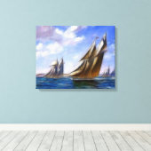 トールセイルズシップアットシーキャンバスプリント キャンバスプリント (インサイチュ (ウッドフロア))