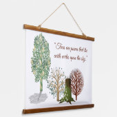 トールツリーズアースデイウッドアートフォレストウォールデコール 吊り下げ型タペストリー (傾斜あり)