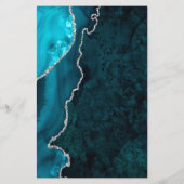 トールバジェットティール(緑がかった色)ブルーシルバーアゲ結婚ートのメニュー (裏面)