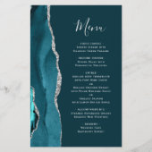 トールバジェットティール(緑がかった色)ブルーシルバーアゲ結婚ートのメニュー (正面)