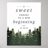 トールパインズ結婚デザートテーブルの看板 ポスター (正面)