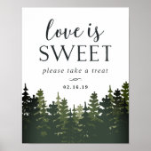 トールパインズ結婚デザートテーブルの看板 ポスター (正面)