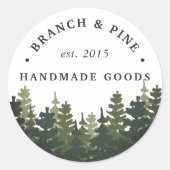 トールパインズ | 木素朴のビジネス名 ラウンドシール (正面)