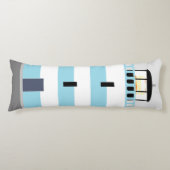 トールブルーとホワイトストリピースライトハウス ボディピロー (正面)