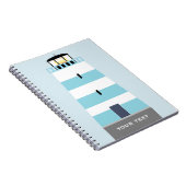 トールブルーとホワイトライトハパーソナライズされたウス ノートブック (右側)