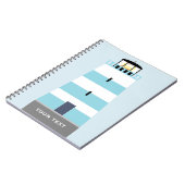 トールブルーとホワイトライトハパーソナライズされたウス ノートブック (左側)