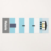 トールブルーとホワイトライトハパーソナライズされたウス ヨガマット (正面(横))