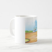 トールブルー建物マグ コーヒーマグカップ (正面左)