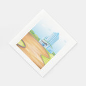 トールブルー建物紙ナプキンス スタンダードランチョンナプキン (角)