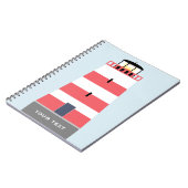 トールラ赤と白イトハパーソナライズされたウス ノートブック (左側)