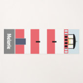 トールラ赤と白イトハパーソナライズされたウス ヨガマット (正面(横))