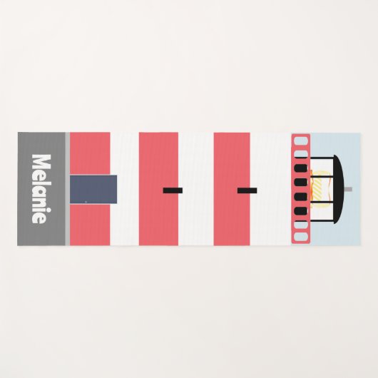 トールラ赤と白イトハパーソナライズされたウス ヨガマット (正面(横))