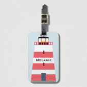 トールラ赤と白イトハパーソナライズされたウス ラゲッジタグ (正面縦)