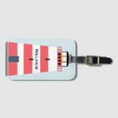 トールラ赤と白イトハパーソナライズされたウス ラゲッジタグ (正面横)