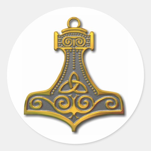 トール・ハンマー・金ゴールド ラウンドシール (正面)