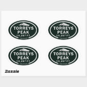 トーレイズピーク14erコロラドロッキーマウンテンズ 楕円形シール (シート)