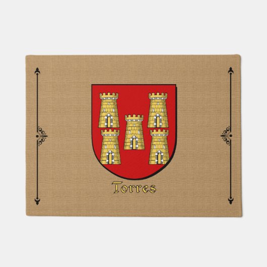 トーレスの石畳の歴史的な盾 ドアマット (正面)