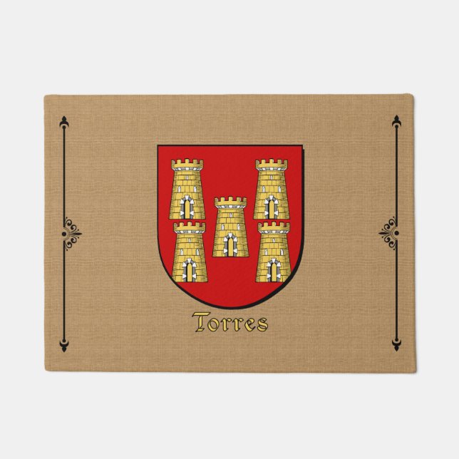 トーレスの石畳の歴史的な盾 ドアマット (正面)