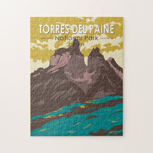 トーレスデルペイネナショナルパークチリアートヴィンテージ ジグソーパズル (縦)