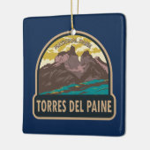 トーレスデルペイネナショナルパークチリアートヴィンテージ セラミックオーナメント (左)