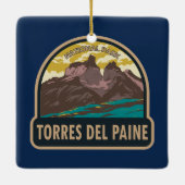 トーレスデルペイネナショナルパークチリアートヴィンテージ セラミックオーナメント (裏面)