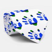 トーレス海峡アイランダー国旗の手のプリントシルエット ネクタイ (ロール)