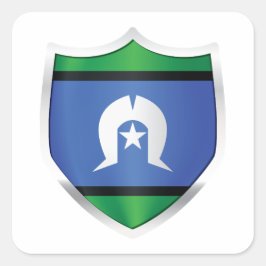 トーレス海峡諸島シルバーシールド国旗 スクエアシール