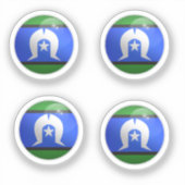 トーレス海峡諸島光沢サークルフラグ シール (正面)