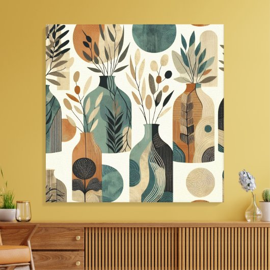 トーンとを使用自然したミニマル離れラストライン キャンバスプリント (インサイチュ (リビング))