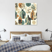 トーンとを使用自然したミニマル離れラストライン キャンバスプリント (インサイチュ (寝室))