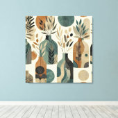 トーンとを使用自然したミニマル離れラストライン キャンバスプリント (インサイチュ (ウッドフロア))