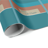 トーンとパーソナライズされたブルーの自然クリスマススタンプ ラッピングペーパー (ロールコーナー)