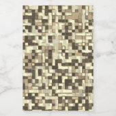 トーンの重なり合うミニ正方形ベージュからブラウン ワインラベル (シングルラベル)